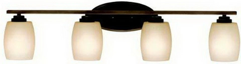 Luminária de parede antiga bronze e vidro gravado Umber 4 luminárias banheiro original $255 - Imagem 2 de 2