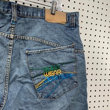 Vintage Y2K Rocawear Denim Jean Shorts Blue Mens Size 40 Fits 39x14 Hip Hop