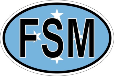 Sticker oval flag vinyl country code FSM micronesia | eBay
