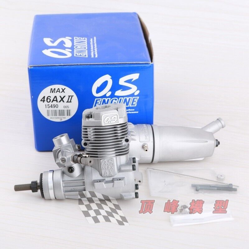 O.S. Engine O.S. MAX 46 AX Engine With Muffler For O.S. Engine O.S. MAX 46 AX Engine With Muffler For