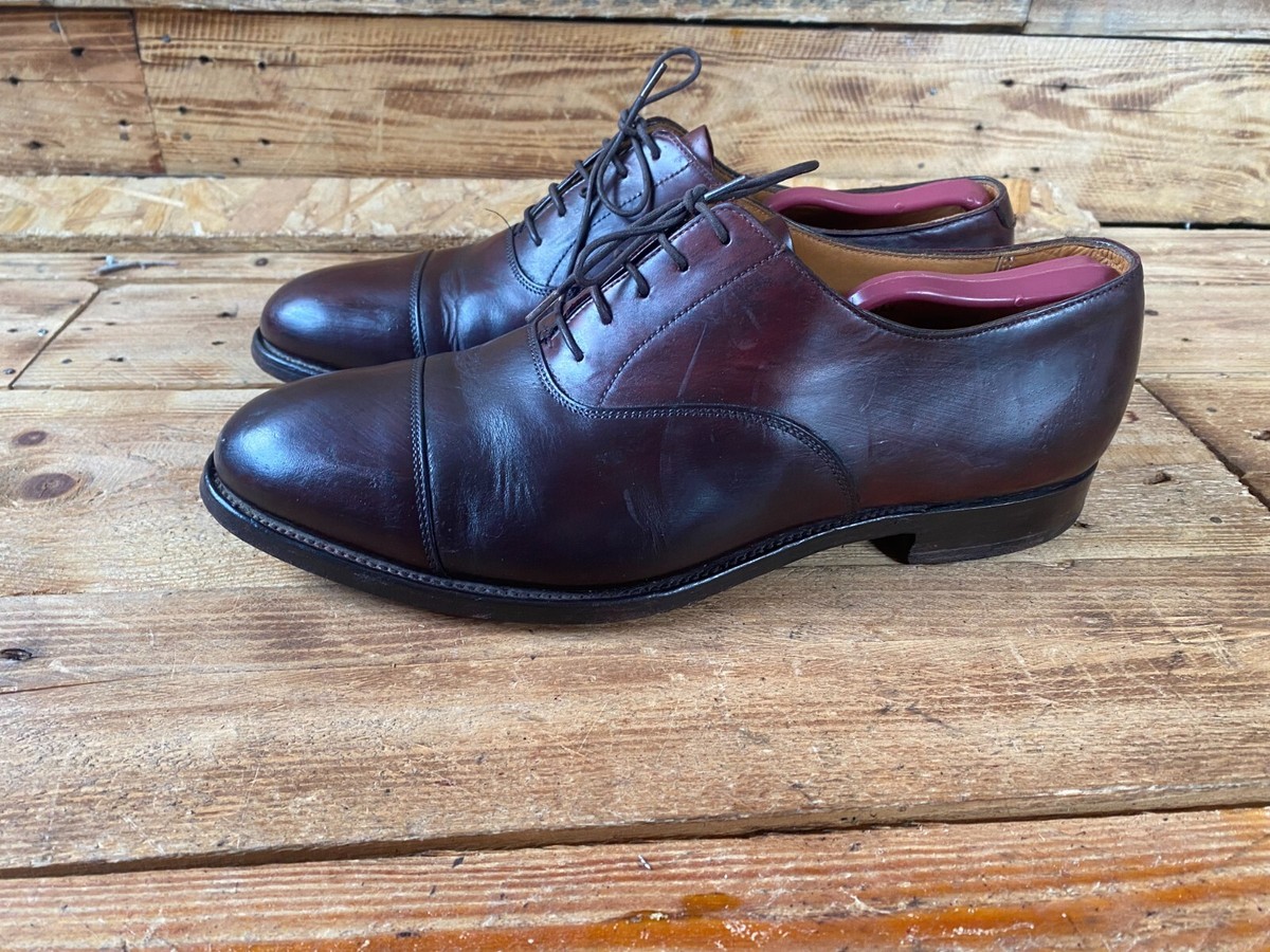 Crockett and jones newquay cap-toe brown leather oxford dress