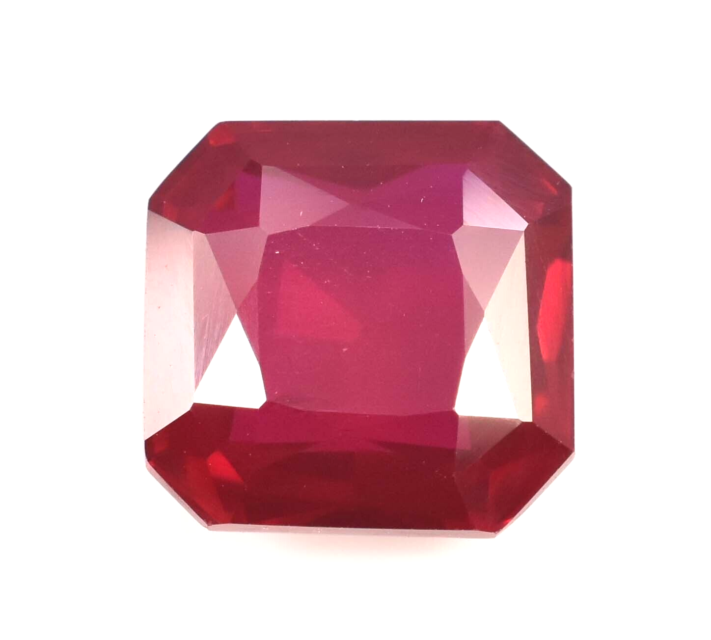 18.65 Ct Certified Pigeon Blood Red Ruby Square Cut Loose Gemstone