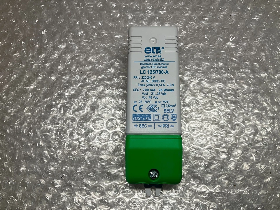 ELT LED DRIVER LC 125/700-A 700MA 25W 21V...36V 48V MAX