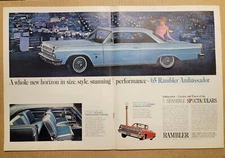 Vintage 1964 1965 AMC American Rambler Ambassador 2 Page Print Ad Advertisement 