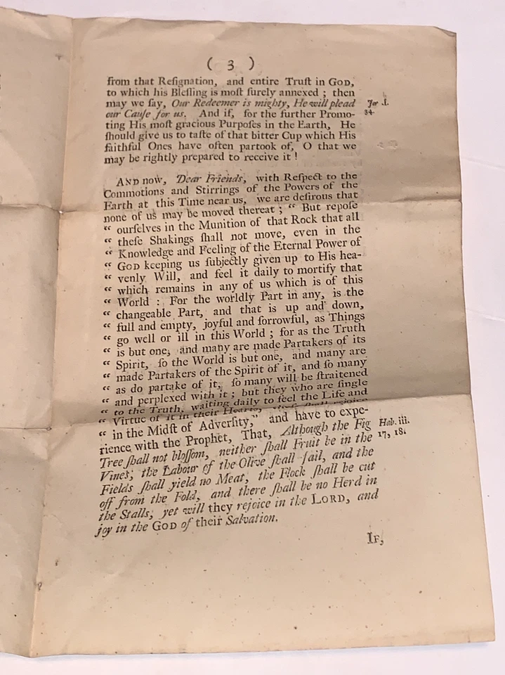1755, PHILADELPHIA, QUAKER EPISTLE, MEETING OF MINISTERS & ELDERS, PENNSYLVANIA - Image 4 of 4