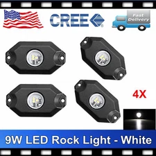 4 pack WHite Rock Lights 2" LED Dome lights Off-Road Under Wheel Light White pod
