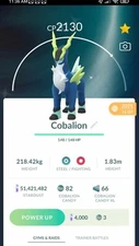 Pokemon Shiny Cobalion - TRADE 1 mill Dust (Unregistered)- Read Description