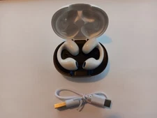 white JL Chipset Ear Buds Bluetooth 5.3 Clip-On Headphones  waterproof