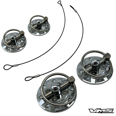 CHROME UNIVERSAL DUMMY FAKE RACING HOOD PIN APPEARANCE KIT FOR