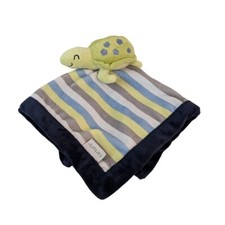 Carters Turtle Lovey 13" Blue Stripes Baby Security Blanket