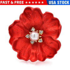 Trending Fashion Pearl Flower Crystal Zircon Brooch Pin Charm Wedding Party Gift