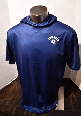 Mens Dallas Cowboys BSN Branded Navy Short Sleeve Pullover Hooded Tee S-4XL NIP