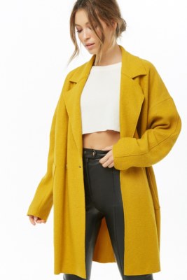 Forever 21   Gold Woolen Cocoon Coat S