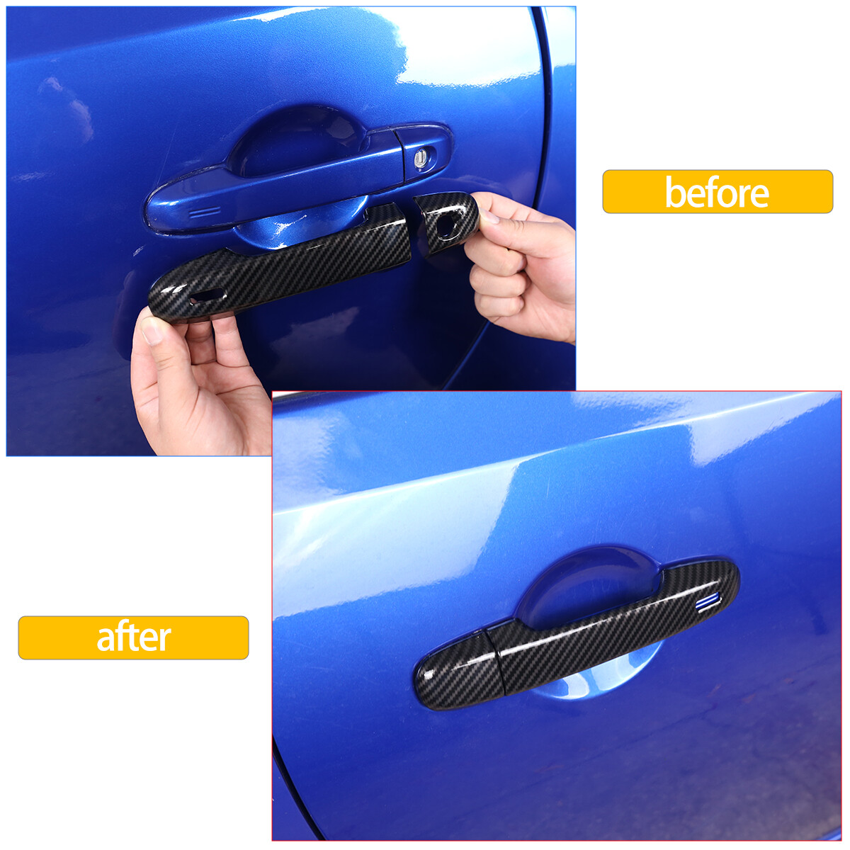 ABS Carbon Fiber Side Door Handle Covers Trim For Subaru BRZ Scion FRS