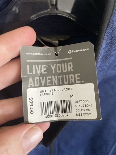 EDDIE BAUER NWT Navy Blue Zipper After 