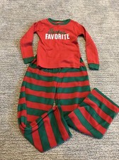 Carters Youth Christmas Pajamas Size 6 Santa  s Favorite Fleece Red Green