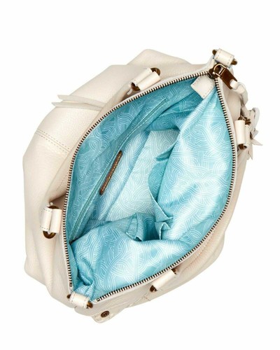 The Sak Robertson Leather Convertible Hobo Handbag Stone/Aqua - Picture 3 of 7