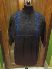DRESS 100 COTTON 2XL 46 BLOUSE TUNIC CHIKAN EMBROIDERY HANDMADE TOP KURTA KURTI