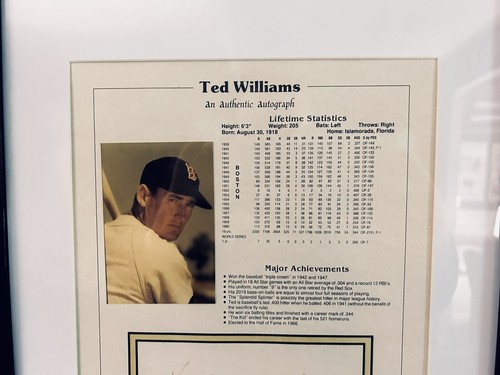 Ted Williams Autographed Signed American Sports Collectibles Photo Stat Sheet - Picture 5 of 6