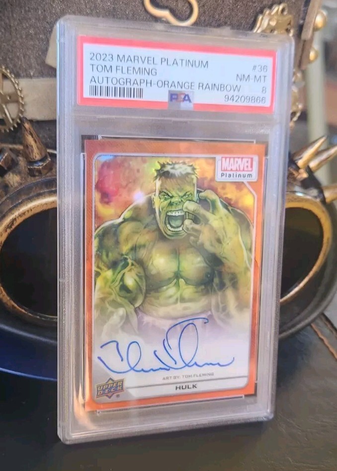 2023 Marvel Platinum/Artist Auto Orange Rainbow/Hulk #36  #'d/35 PSA 8