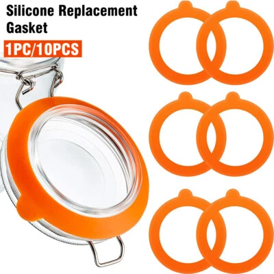 Replacement Kilner Jar Rubber Seals Orange fit 0.35,0.5,1,1.5,2 Ltr Clip Top