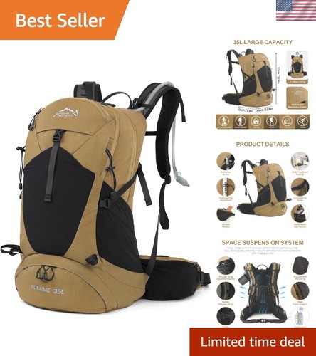 Hiking Backpack Waterproof 35L Lightweight with 3L Bladder for Travel Camping