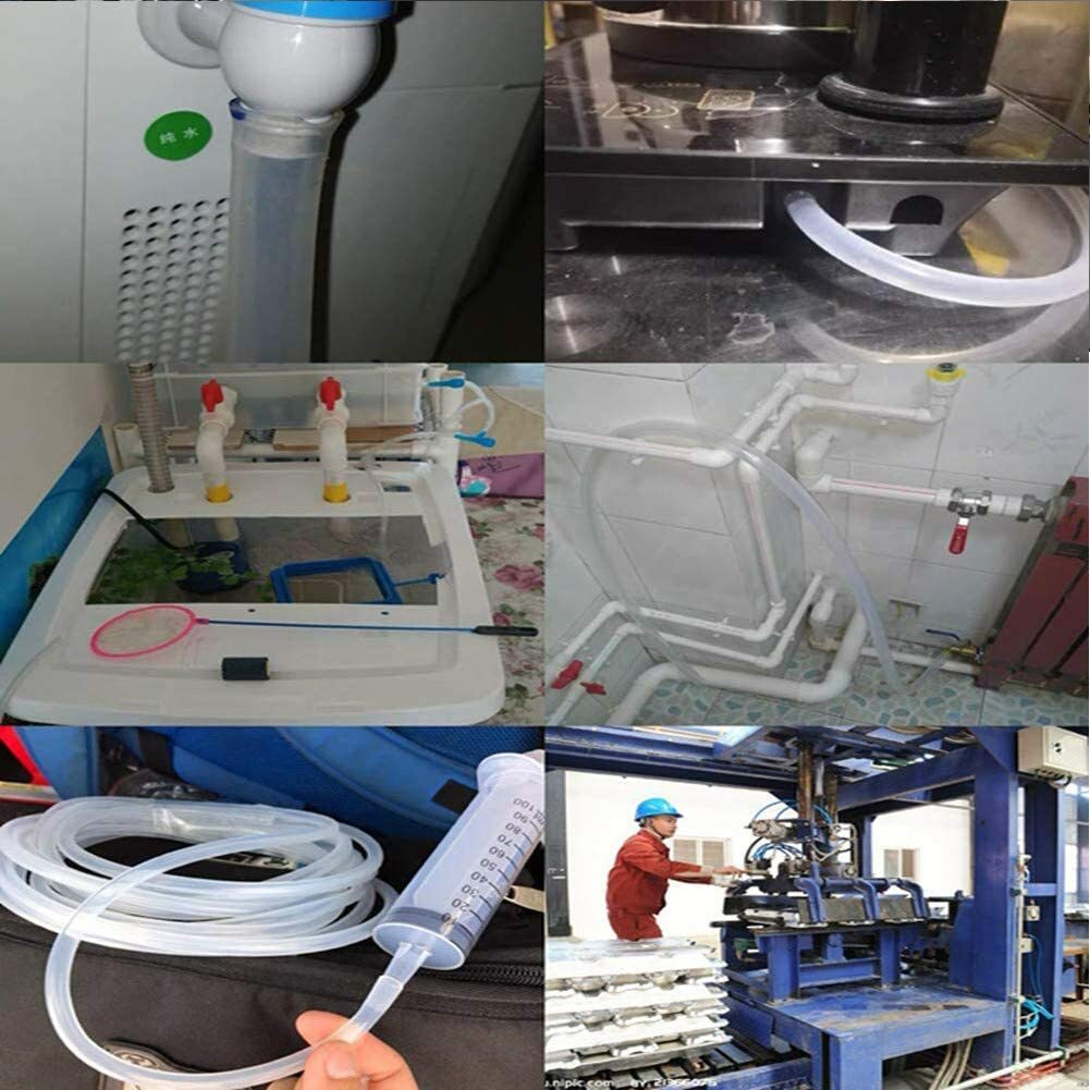 uxcell Silicone Tubing 4.8mm ID x 8mm OD 5m Flexible Silicone Rubber Tube Air Hose Water Pipe for Pump Transfer Clear