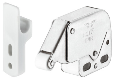 Mini Riegel automatischer Federverschluss und Gegenstück für Schränke, vernickelt