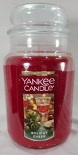 Yankee Candle HOLIDAY CHEER Large Jar 22 Oz Red Housewarmer New Wax Christmas
