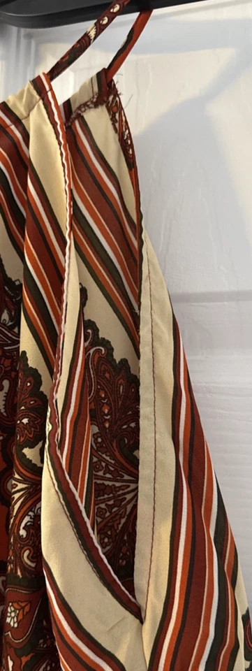 Evolutionary Halter Neck Top Size M Rust Brown Cream Handkerchief Hem Paisley - Изображение 4 из 4