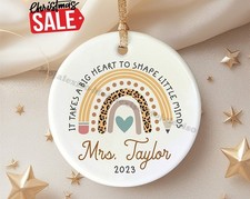 Teacher Name Christmas Ornament - Custom Teacher Christmas Ornaments - Teache...