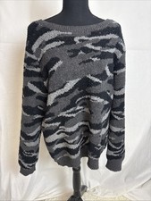 Barefoot Dreams Cozychic Crewneck Pullover Sweater Camo Print Size XL