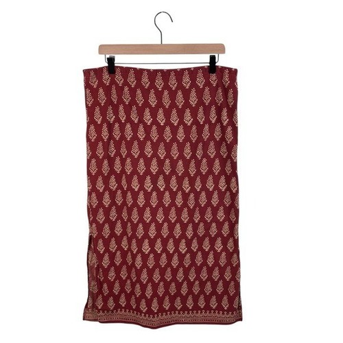Y2K Abercrombie and Fitch Cotton Midi Maxi Skirt Women's Size Small Burgundy Red - Picture 2 of 7
