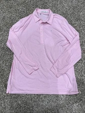 Criquet Long Sleeve Polo Shirt Size Large Pink (1862)