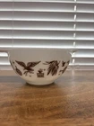Pyrex SM Mixing Bowl Early Americana Eagle #441 1-1/2 PT White Brown Vintage