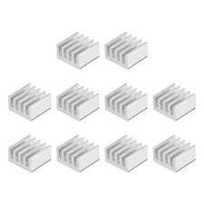 5x9x9mm Silver Tone Aluminum Heatsink Self Adhesive Pad 3D Printers 10Pcs