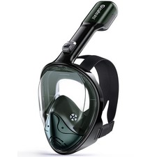 Greatever Full Face Snorkel Mask, Snorkeling Gear Large-X-Large, Black Grenn