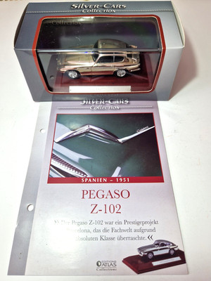 Pegaso Z-102 in 1:43 Atlas Silver-Cars Collection DeAgostini Box gebr.