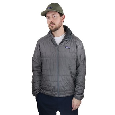 Patagonia Nano Puff Hoody Jacket Mens M Gray Insulated Lightweight Quilted Coat