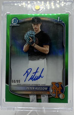 Topps 2025 Bowman Draft Chrome Auto Green Refractor Peter Kussow /99 Mets