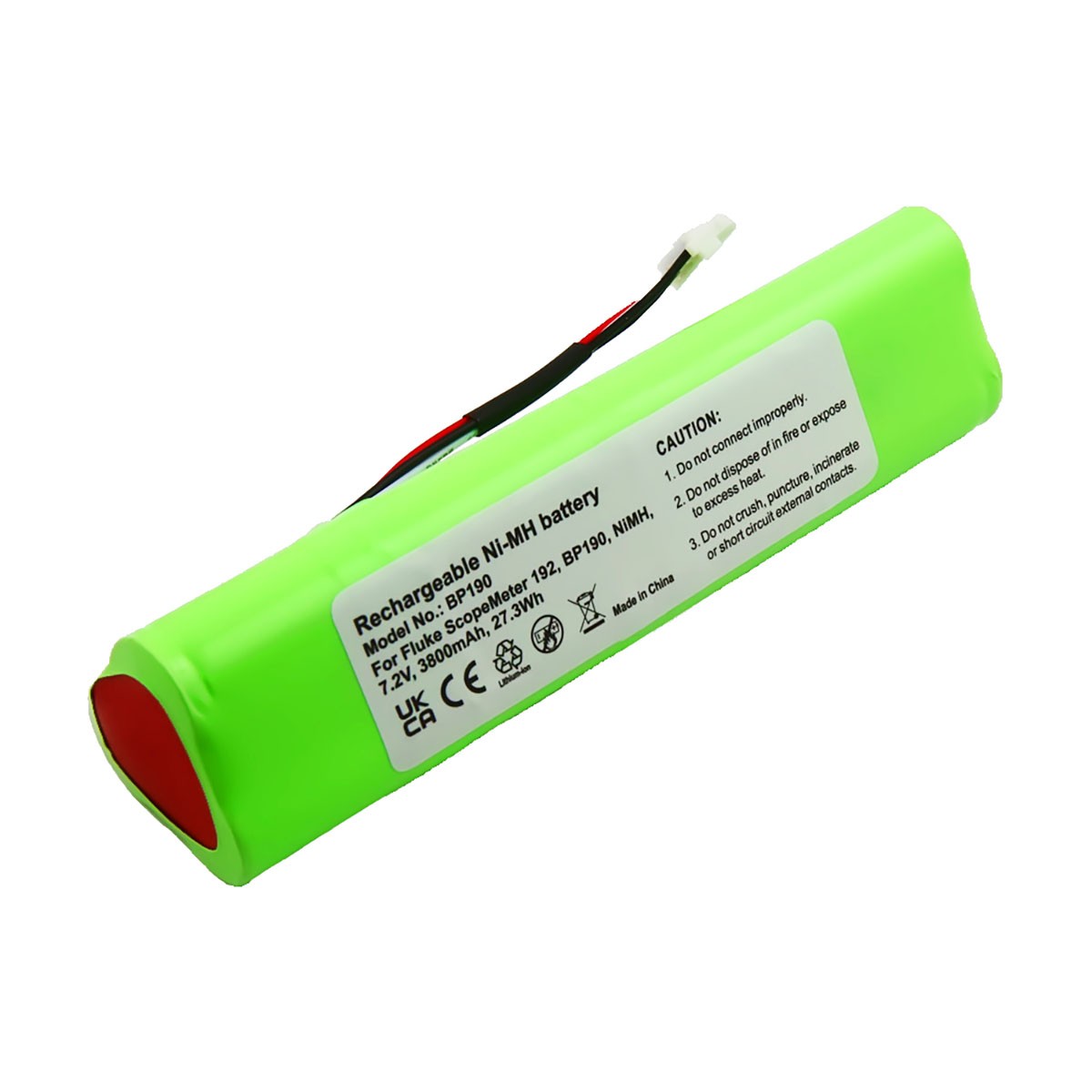 Batterie Fluke ScopeMeter 196 196B 199C NiMH 7.2V 3800mAh Avizar vert