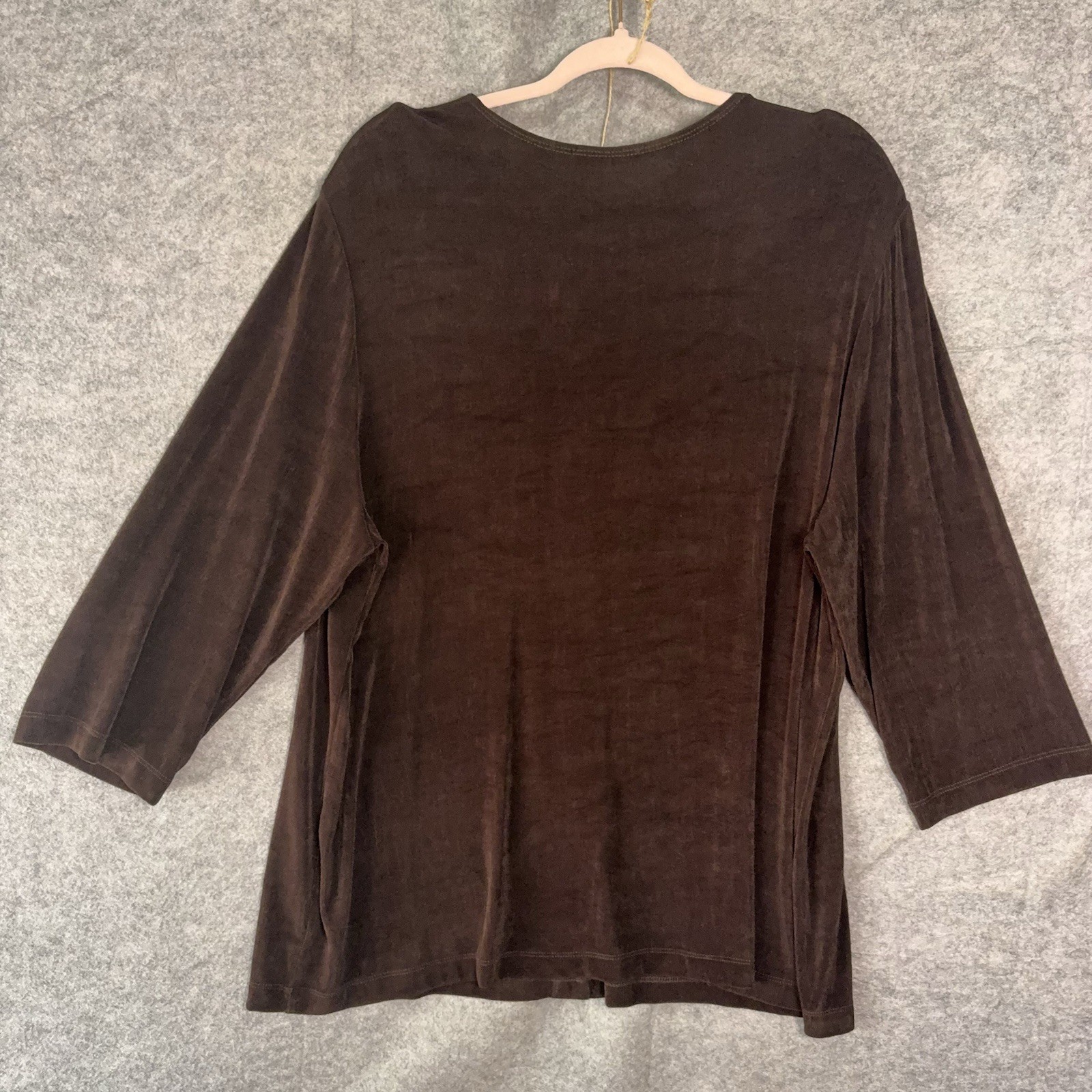 Vikki Vi Cardigan Top Womens 2X Green Brown Slinky Stretch - BUNDLE OF 3 image 4