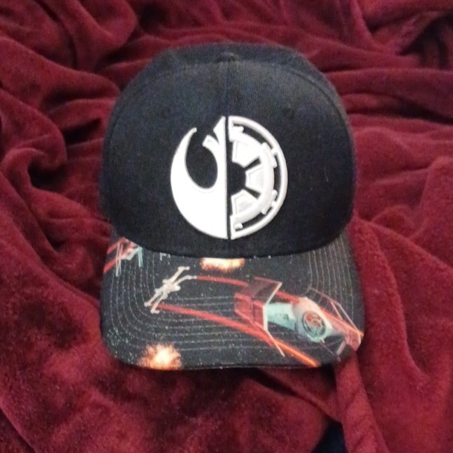 Disney Star Wars Embroidered Snapback Flat Bill Black Hat Cap Adjustable