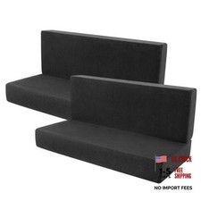 4 Pcs RV Dinette Cushion Covers Booth Set Furniture Corn Grid Dark Gray
