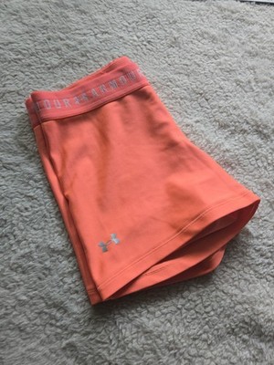 Under Armour Women's Orange Athletic Shorts Knit Stretch Gym Running Sports