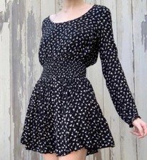 EUC Kimchi Blue Floral Dress Size Medium Black Festival Boho Urban Outfitters