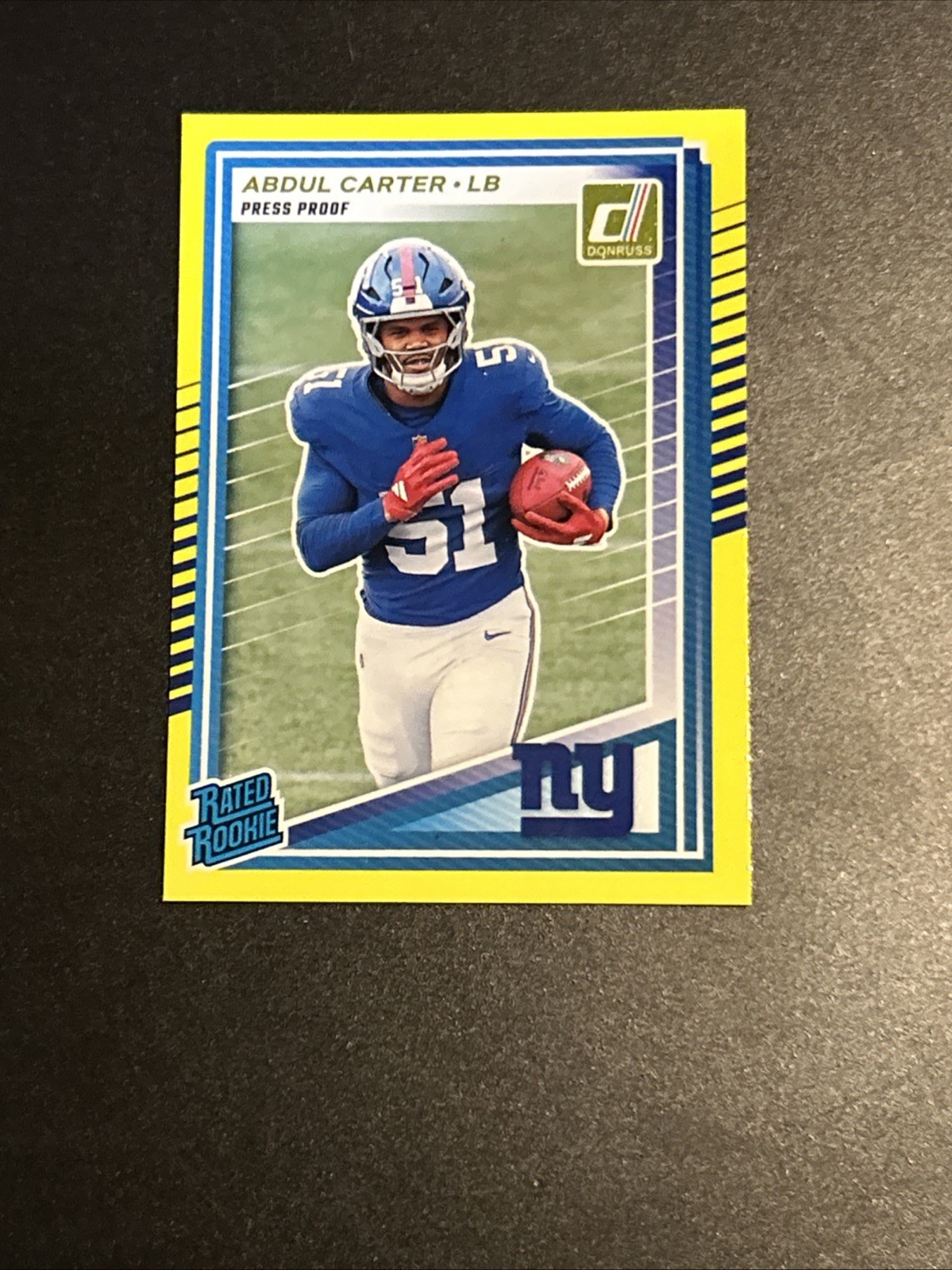 2025 Panini Donruss - Rated Rookie Abdul Carter #315 Press Proof Yellow (RC)