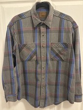 Vintage St John’s Bay Flannel Shirt Men’s Large Grunge Surf Cotton USA Made