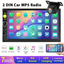 7" Double 2 DIN Car MP5 Player Bluetooth Touch Screen Stereo Radio With Camera