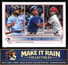 AL HR Leaders Vladimir Guerrero Jr. Salvador Perez Shohei Ohtani 2022 Topps #48